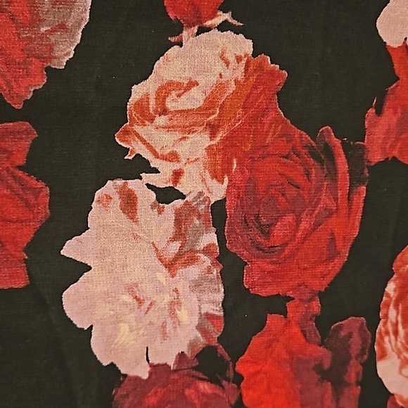 💕BCBGENERATION💕 Double Tiered A Line Dres ~ Black Combo Floral Print Large NWT - Picture 9 of 15